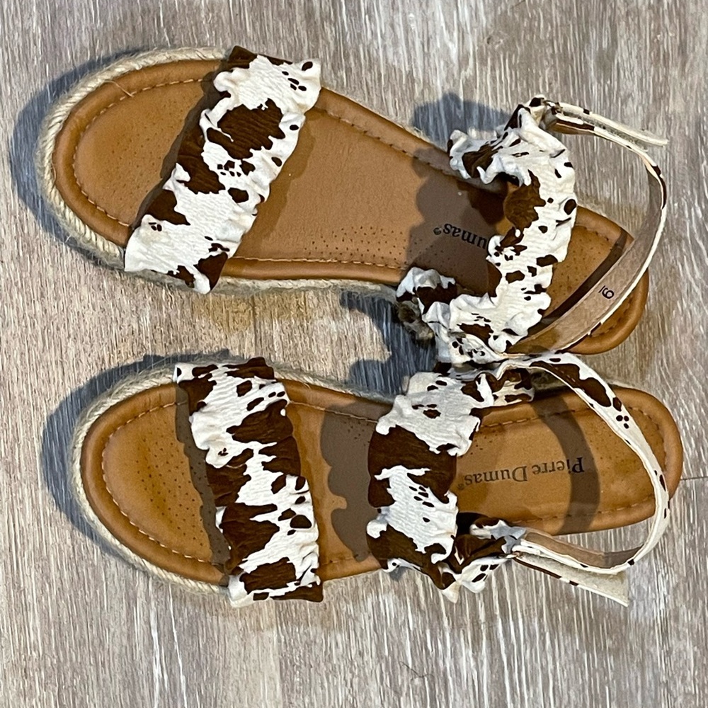 Cow print sandals